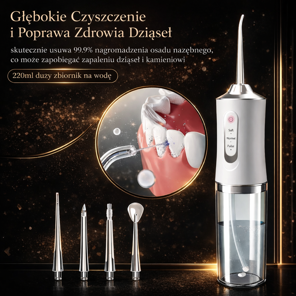 Oralmax AquaFlow™ – bezprzewodowy irygator do jamy ustnej premium